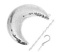 Abaodam Pendentif Lune Boule Disco En Verre Décorative, à Suspendre Murale Rétro, Diffuseur Lumineux Pour Décoration Intérieure, Décoration Chambre Et Fête, Ornement Argenté Unique