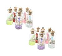 Abaodam Pendentifs en Résine de Mini Bouteille Flottante 12 Pcs Multicolores pour Création de Bijoux, Porte-clés, Décoration Diy, Accessoires Artisanaux en Verre Simulé Couleur Aléatoire