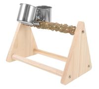Abaodam Perchoir pour Perroquet Naturel avec Plateau Alimentation de Jeu et Entraînement pour Oiseaux de Bureau Rack de Station Debout et Décoratif