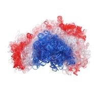 Abaodam Perruque Courte Bou Bleue Rouge Et Blanche Style Afro Pour Déguisement De Clown Et Accessoire De Fête Sportive Cosplay