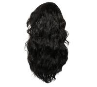 Abaodam Perruque Longue Noire Style Punk Homme Perruque Légère et Confortable pour Cosplay Fête et Halloween Look Rock Vintage Années