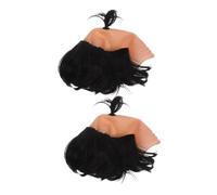 Abaodam Perruques Pour Cosplay De Guerrier Japonais Masculines Noires, Synthétiques, Lot De 2, Perruques De Catcheur Chauves Humoristiques, Accessoires Pour Jeux De Rôle Et Fêtes