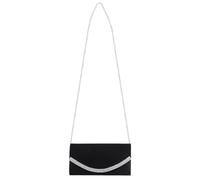 Abaodam Petit Paquet à Main Femme Noir en Polyester avec Strass, Pochette de Soirée Élégante à Bandoulière Chaîne, pour Mariage ou Bal