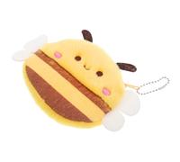 Abaodam Petit Porte-Monnaie en Peluche Abeille Doux Mini Paquet Mignon pour Pièces Clés et Écouteurs Porte-Clés Fantaisie pour Paquet à Dos Fille Garçon Accessoire Rangement Pratique