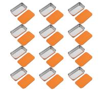 Abaodam Petite Boîte Coulissante en Fer-blanc Orange 60 X 34 X 11 Mm, Lot de 12 Boîtes Métalliques à Lèvres, Savonnette et Rangement Cosmétiques Portable