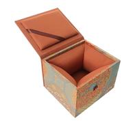Abaodam Petite Boîte D'emballage Vintage en Velours Orange 13,5 X 12 X 9,5 Cm pour Bijoux, Coffret Présent pour Boucles D'oreilles et Bracelets, Boîte à Bijoux Rétro Multifonction