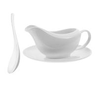Abaodam Petite Saucière en Céramique Blanche 200ml Poignée Ergonomique et Sensation Agréable pour Restaurant Occidental et Hôtel
