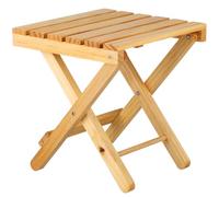 Abaodam Petite Table Pliante Carrée en Bois Naturel, Table D'appoint D'extérieur Compacte et Légère, Support Stable pour Jardin, Balcon et Camping, Meuble Multifonction pour Terrasse
