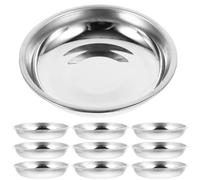 Abaodam Petites Assiettes Rondes Diamètre 8 Cm 10 Pièces en Acier Inoxydable pour Sauces et Moutarde pour Camping en Plein Air et Repas en