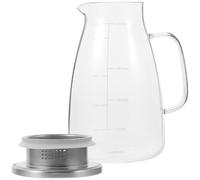 Abaodam Pichet à Eau en Verre 2000ml Couvercle, Grosse Capacité pour Boissons Chaudes ou Froides, Design Élégant et Antidérapant, pour Mariages et Événements