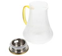Abaodam Pichet D'eau en Verre Borosilicate Résistant Chaleur Couvercle, Acier Inoxydable, Facile à Nettoyer, pour Camping et Divertissement