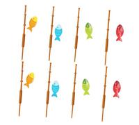 Abaodam Pics à Gâteaux de Canne à Pêche, Décorations de Gâteau Non Comestibles, 8 Pièces Couleurs Assorties, Accessoires Décoratifs pour Fêtes, Anniversaires et Desserts Couleur Aléatoire