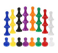 Abaodam Pièces D’Échecs en Plastique Colorées 32 Pcs 8 Couleurs Vives Pions pour Jeux de Société sur Plateau Accessoire Multifonction pour Divertissement
