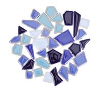 Abaodam Pièces de Mosaïque en Céramique Irrégulières Bleues 200g pour Bricolage Créatif, Carrelage Émaillé Artisanal Petit Format, Assortiment pour Décoration Intérieure et Projets DIY