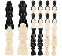Abaodam Pièces D'échecs en Bois 2 Pouces Mini Jeu D'échecs Noir et Blanc Lot de 2 Accessoires Compacts pour Jeu de Société