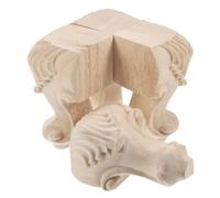 Abaodam Pieds de Meuble en Bois Massif 10X6 CM Lot de 4 Pièces pour Canapé Table Basse Remplacement Meubles de Séjour et Salle à Manger