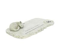 Abaodam Pierre Commémorative pour Chaton en Résine, Ornement Jardin Mousse Verte, Statue Souvenir Animal De Compagnie, Monument Funéraire Extérieur pour Chats, Décor De Tombe