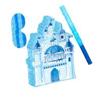 Abaodam Pinata Château Princesse Bleu Glacé Jeu Garçon Fille Fête Anniversaire avec Confettis et Bâton Décoration Suspendue pour Mariage et Noël