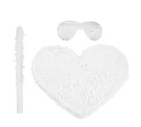 Abaodam Piñata Cœur Blanc en Papier, Forme Cœur, à Remplir et Casser | Décor de Mariage Minimaliste, avec Bâton et Bandeau, pour Confettis, Allées et Fêtes D'anniversaire