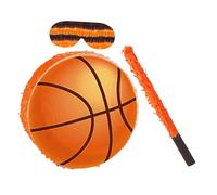 Abaodam Piñata de Ballon de Basket-Ball en Carton Résistant avec Bâtonnet et Bandeau Décoration et Jeu pour Fête d'Anniversaire Garçon et Filles Thème Sport Accessoire Photo et Présent