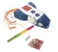 Abaodam Piñata Fusée pour Anniversaire Thématique Décorations de Fête pour Garçons et Filles Jeu et Interactif à Remplir de Bonbons et Jouets Accessoire Unique pour Fête Astronaute
