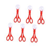 Abaodam Pince de Ramassage et Ciseaux à Cuillère Rouges 17,5 Cm pour Garçon et Filles, Lot de 6 Set de Pièces, Jouets D'exploration Nature pour Extérieur, Sécurité Garçon et Filles, Kit