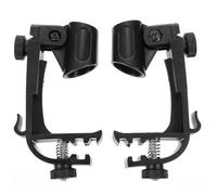 Abaodam Pince Micro Antichoc Réglable pour Batterie - Lot de 2 Clips pour Bord de Tambour - Fixation Microphone pour Cercle de Batterie Standard - Accessoires Pied de Micro pour
