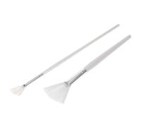 Abaodam Pinceau Silicone Masque Visage Blanc 2pcs, Brosse à Poils Synthétiques Adaptée aux Petites et Grandes Zones du Visage pour Maquillage et Soin