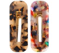 Abaodam Pinces à Cheveux Accessoires Chics en Acétate Colorées Lot de 2 pour Coiffure Élégante pour Filles Lors D'anniversaires ou Goûters