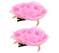 Abaodam Pinces à Cheveux en Tissu Style Chinois Lot de 2 Fleur de Pivoine Design Clip Élégant Polyvalent pour Femmes, Mariages et Soirées