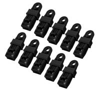 Abaodam Pinces de Fixation pour Bâche de Tente Camping, Clips Robustes Noirs 10 Pcs, Résistants au Froid, Adaptés au Tissu Épais, pour Auvent, Caravane et Abris Extérieurs