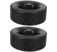 Abaodam Pinolino Lot de 2 roues de rechange en caoutchouc pour chariot de camping avec trou de 0,8 cm de diamètre - Roues de chariot de jardin robustes pour plage et voyage en famille