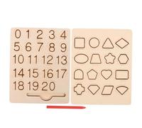 Abaodam Planche Alphabet Bois Éducative Bois Massif Tableau Double-Face pour Apprentissage de Écriture Motricité Fine et Entraînement Lettres et Chiffres pour Garçon Fille Montessori