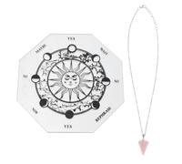 Abaodam Planche D'astrologie en Acrylique Transparent Motifs Sculptés, Décoration de Table Élégante pour Jardin ou Patio, Ensemble Pendentif en Verre