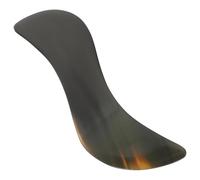 Abaodam Planche de Massage S-shaped 14 Cm en Corne de Buffle Noire, Outil Gua Sha Visage Confortable et Respectueux Peau pour Massage Professionnel et Personnel Couleur Couleur Aléatoire