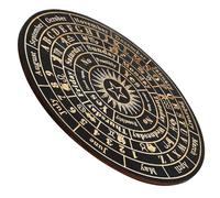 Abaodam Planche de Radiesthésie en Bois Large L, Planche Énergétique de Santé Symboles Gravés, Outil de Divination pour Pendule, Accessoire Déco Maison Spirituelle, Tableau D’Esprit