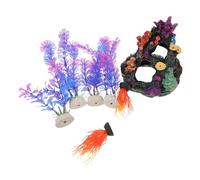 Abaodam Plantes Décoratives pour Aquarium Artificielles Cachette Poisson Réaliste Décor Récif Corallien Habitat Interactif Facile à Installer pour Aquarium Domestique et Bureau