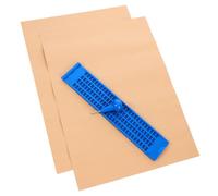 Abaodam Plaque en Braille en Plastique 27 Lignes 30 Cellules Kit Braille et Stylet Bleu 1 Stylet et 3 Feuilles D’Exercice pour Apprentissage Usage Scolaire et Extérieur