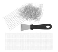 Abaodam Plaques de Protection Anti-nuisibles en Acier Inoxydable 6,8 X 6,8 Cm, Lot de 60 Grattoir Plastique Bouche-trous pour Trous D’évacuation de Briques, Mastic Métallique