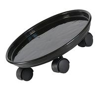 Abaodam Plateau à Fleurs avec Roues Support de Pot de Plantes Rond Résine Assiette de Récupération pour Plantes Intérieur Dimensions pour Éviter Fuites Eau Terre