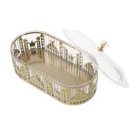 Abaodam Plateau de Service en Fer Style Moyen-Oriental avec Rangement Multilayer pour Snacks et Fruits, Capacité Grosse, pour Décoration Ramadan et Table de Salon