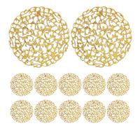 Abaodam Plateau Décoratif Doré 12 Pièces pour Ramadan et Fête de L'aïd, Plateau de Collations et Fruits Secs en Plastique, Décorations de Table Orientales pour Maison et Réception