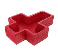 Abaodam Plateau en Bois de Croix, Grand Format, Rouge | Service Alimentaire, Usage Fêtes et Vacances, Lavable, Ne Se Déforme Pas, Garde la Table Organisée
