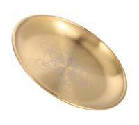 Abaodam Plateau Rituel D'autel en Acier Inoxydable Or 14cm Pentagramme pour Contemplation et Rituels de Tarot, Accessoire Polyvalent et Élégant pour Décoration Maison