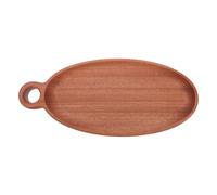 Abaodam Plateau Utilitaire en Bois Ovale avec Poignée Confortable, Surface Facile à Nettoyer, Design Élégant Naturel pour Salle à Manger et Fêtes
