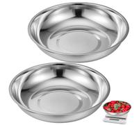 Abaodam Plateaux de Pesée en Acier Inoxydable 2pcs pour Balance Électronique, Grosse Capacité, Facile à Nettoyer, Cuisine et Laboratoire