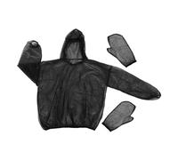Abaodam Pliable Combinaison Noire en Polyester avec Moufles Assortis et Protection Complète Insectes pour Apiculture et Chasse en Extérieur