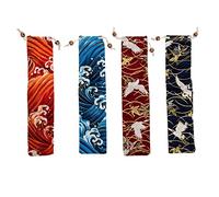 Abaodam Pochette Couvert en Tissu Style Japonerie pour Rangement de Couverts et Ustensiles, Lot de 4 Paquet à Cordon, pour Restaurant ou Usage Domestique
