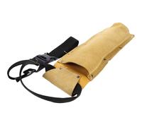 Abaodam Pochette de Rangement pour Électrodes de Soudage Cuir Jaune Ceinture Réglable Robuste pour Outils de Soudage Support Multifonction pour Tiges de Soudure Pochette Utilitaire pour
