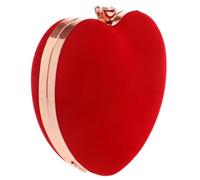 Abaodam Pochette de Soirée Élégante en Satin Rouge de Cœur avec Chaîne, Facile à Ouvrir et Portable, pour Femmes Lors D'événements Formels